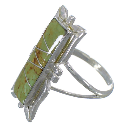Genuine Sterling Silver Turquoise Ring Size 6-3/4 EX44266